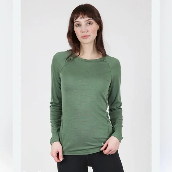 Smartwool everyday merino wool crew long sleeve top fern green women’s M NEW - Picture 4 of 9